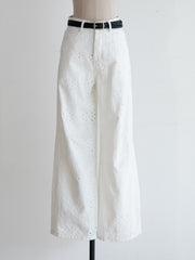 Belt Set Embroidered Jeans