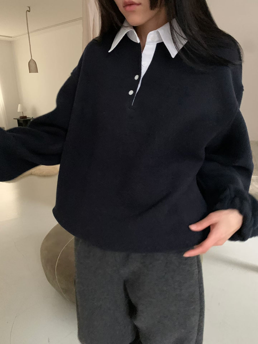Mono Wool Collar Sweatshirt