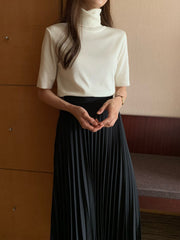 Merino Wool Half Sleeves Turtleneck