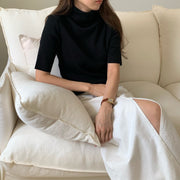 Merino Wool Half Sleeves Turtleneck