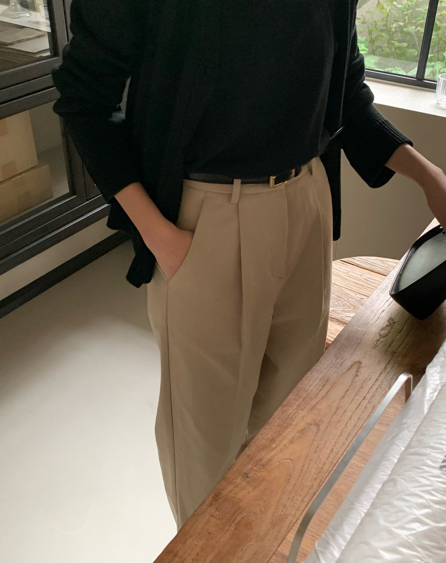 Pleated Cotton Chino