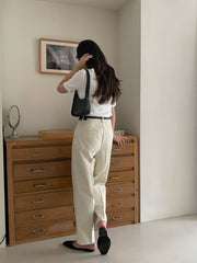 Pleated Cotton Chino