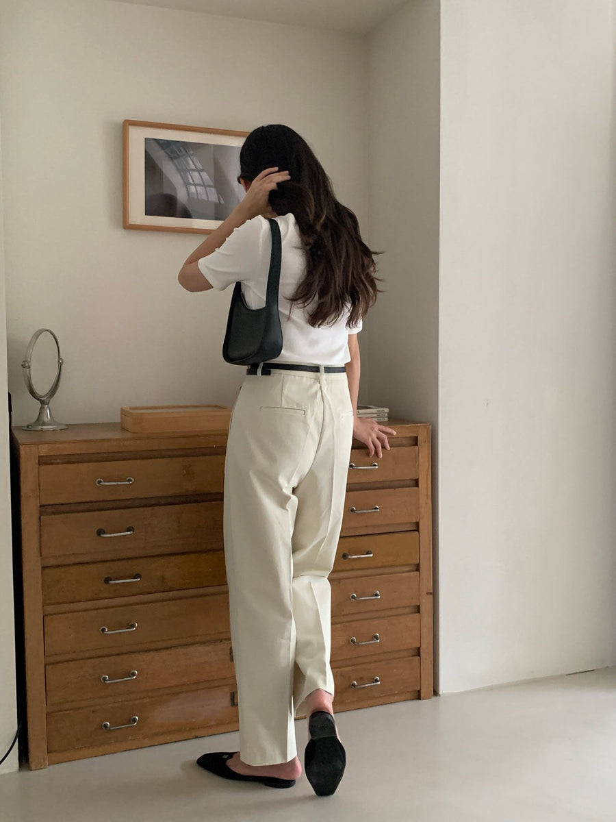 Pleated Cotton Chino