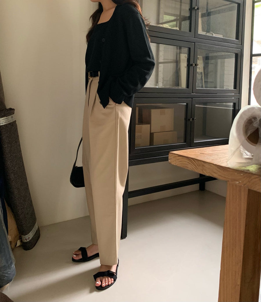 Pleated Cotton Chino