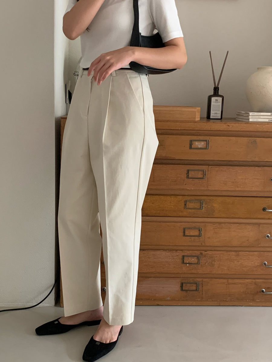 Pleated Cotton Chino