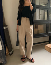 Pleated Cotton Chino