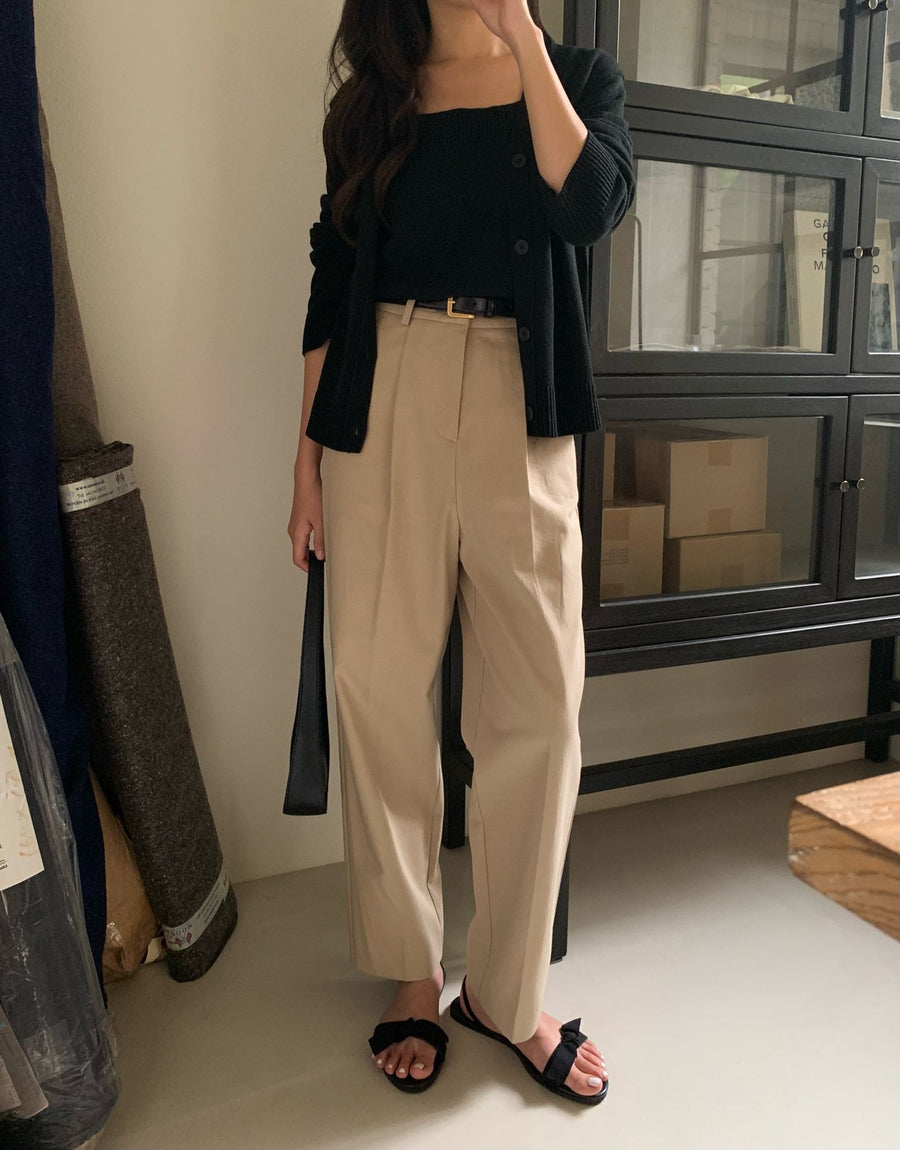 Pleated Cotton Chino