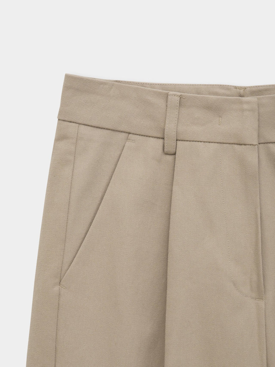 Pleated Cotton Chino