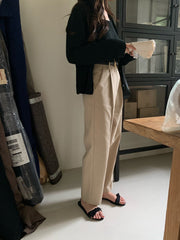 Pleated Cotton Chino