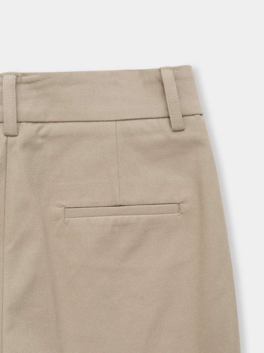Pleated Cotton Chino