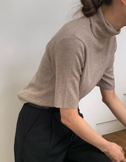 Merino Wool Half Sleeves Turtleneck