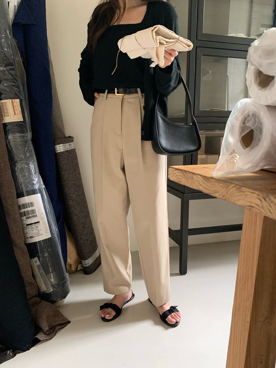Pleated Cotton Chino