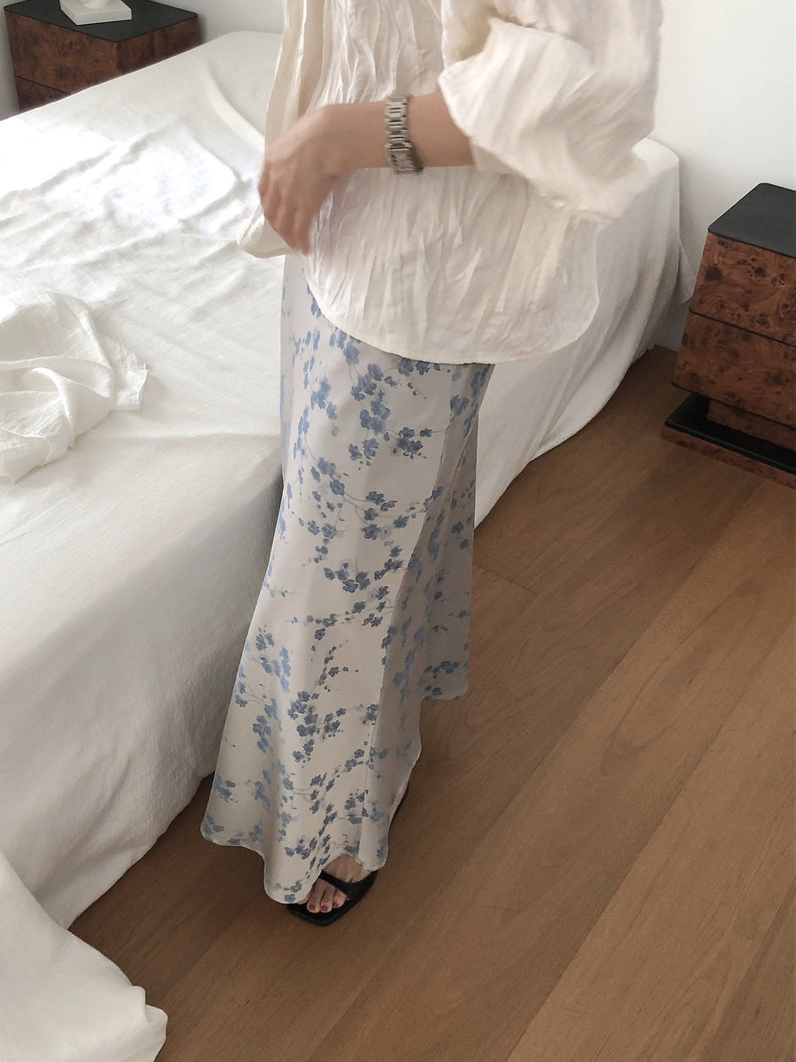 Floral Satin Skirt
