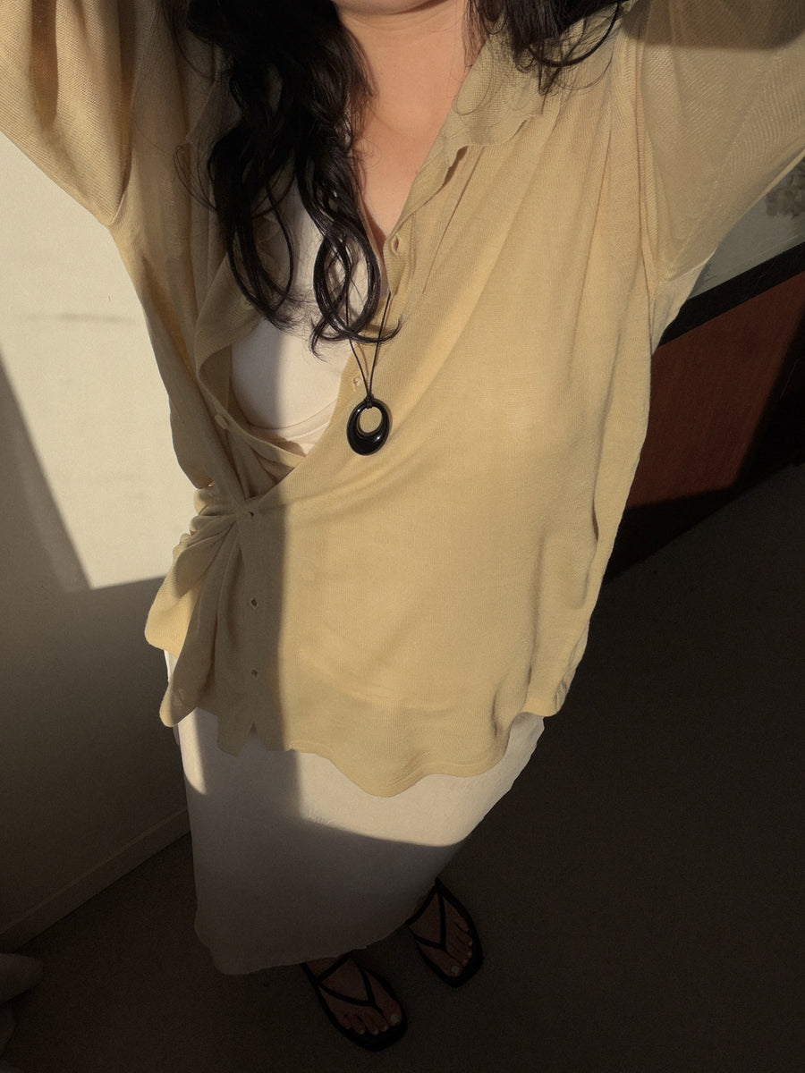 Sheer Collar Cardigan