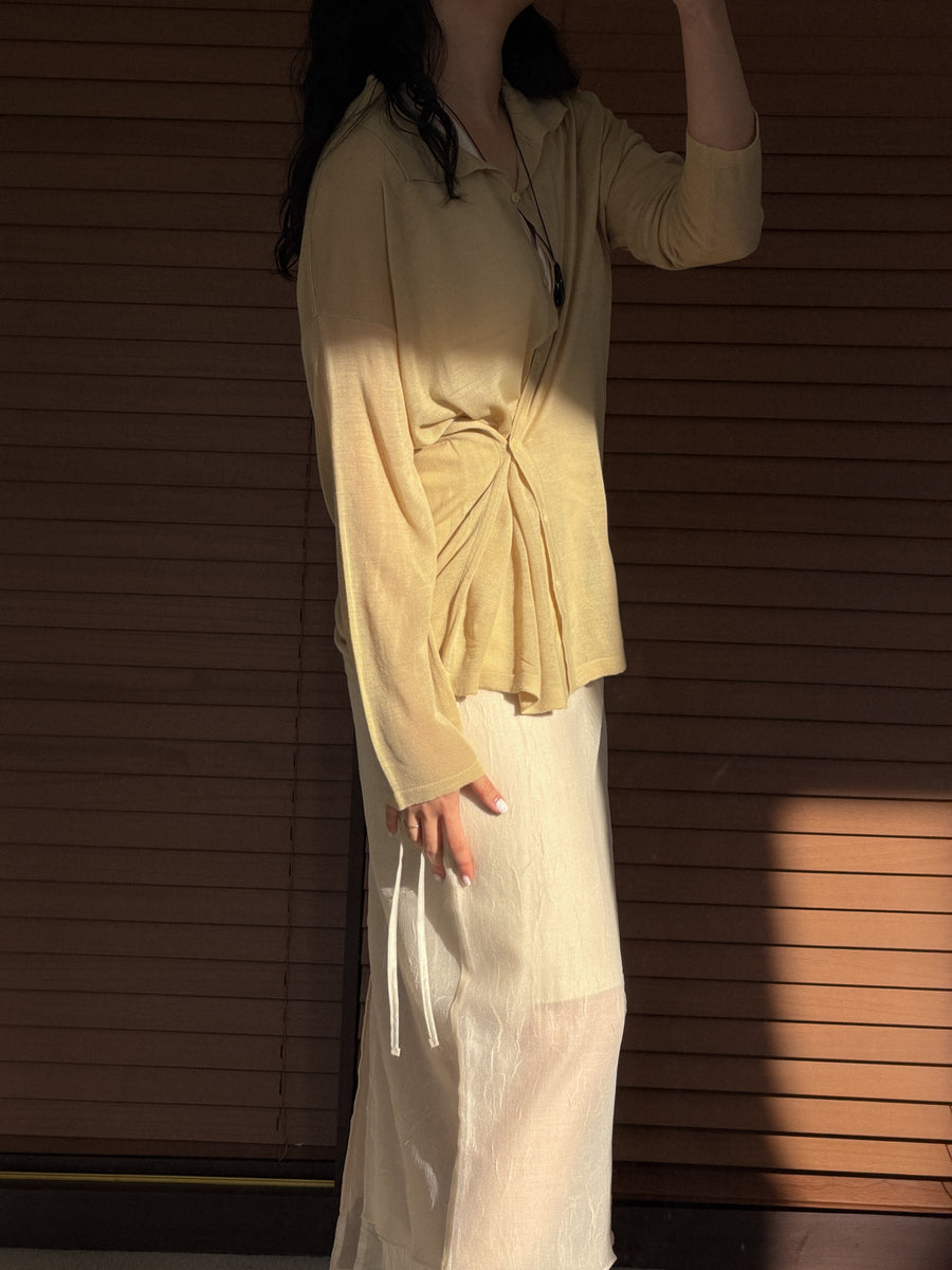 Sheer Collar Cardigan