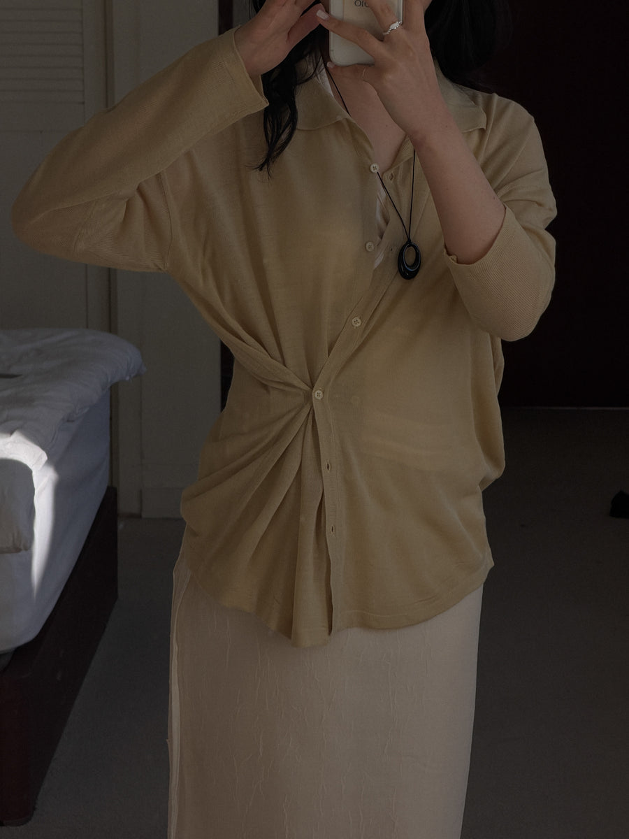 Sheer Collar Cardigan