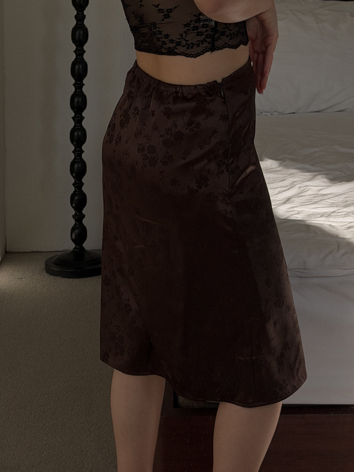 Floral Brown Skirt (Short)