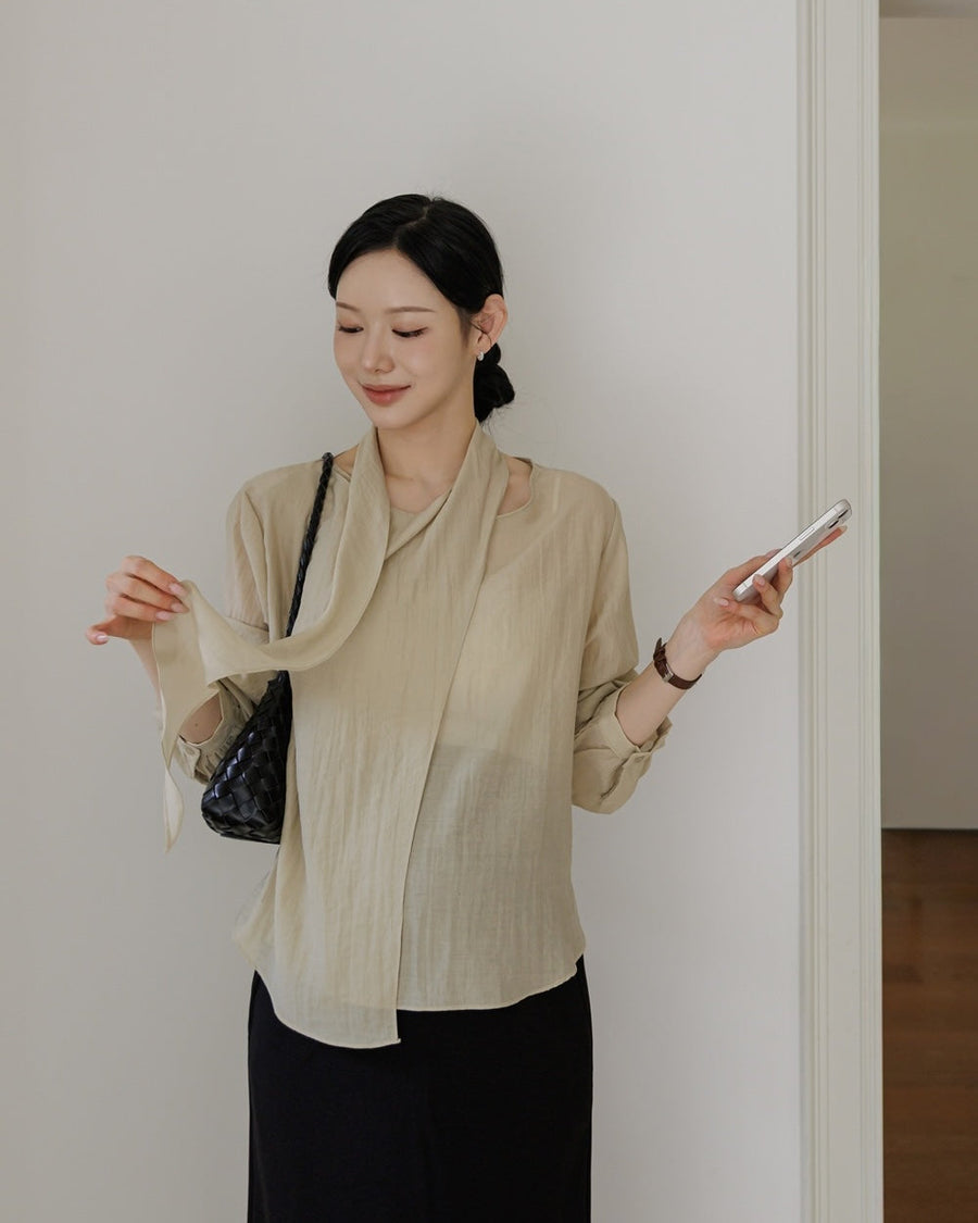 Layered Tie Blouse