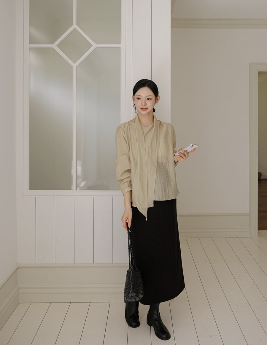 Layered Tie Blouse