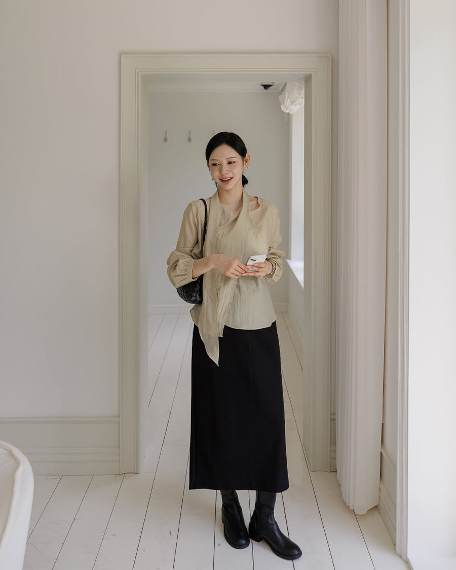 Layered Tie Blouse