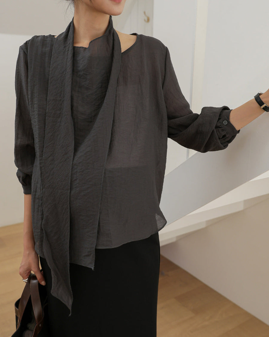 Layered Tie Blouse